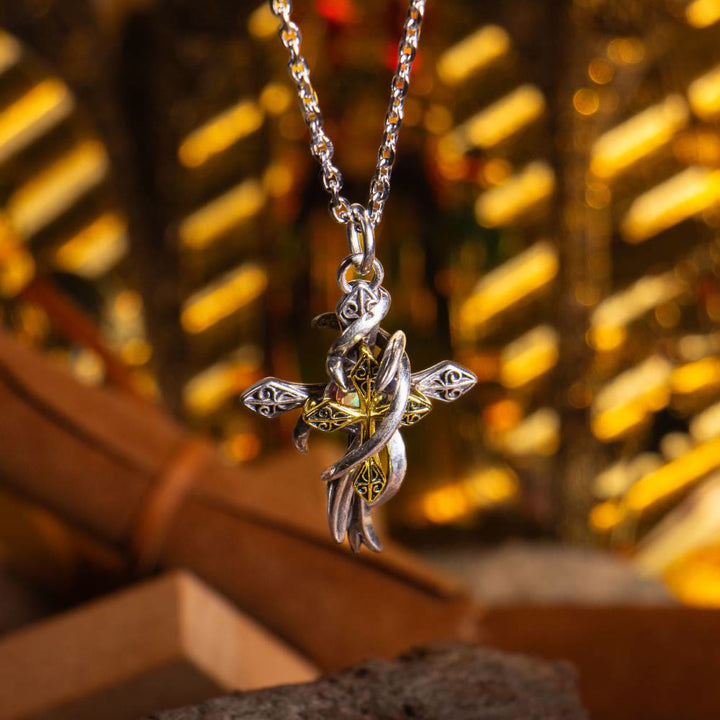FREE Today: Two-Tone Design Cross Necklace - image 2