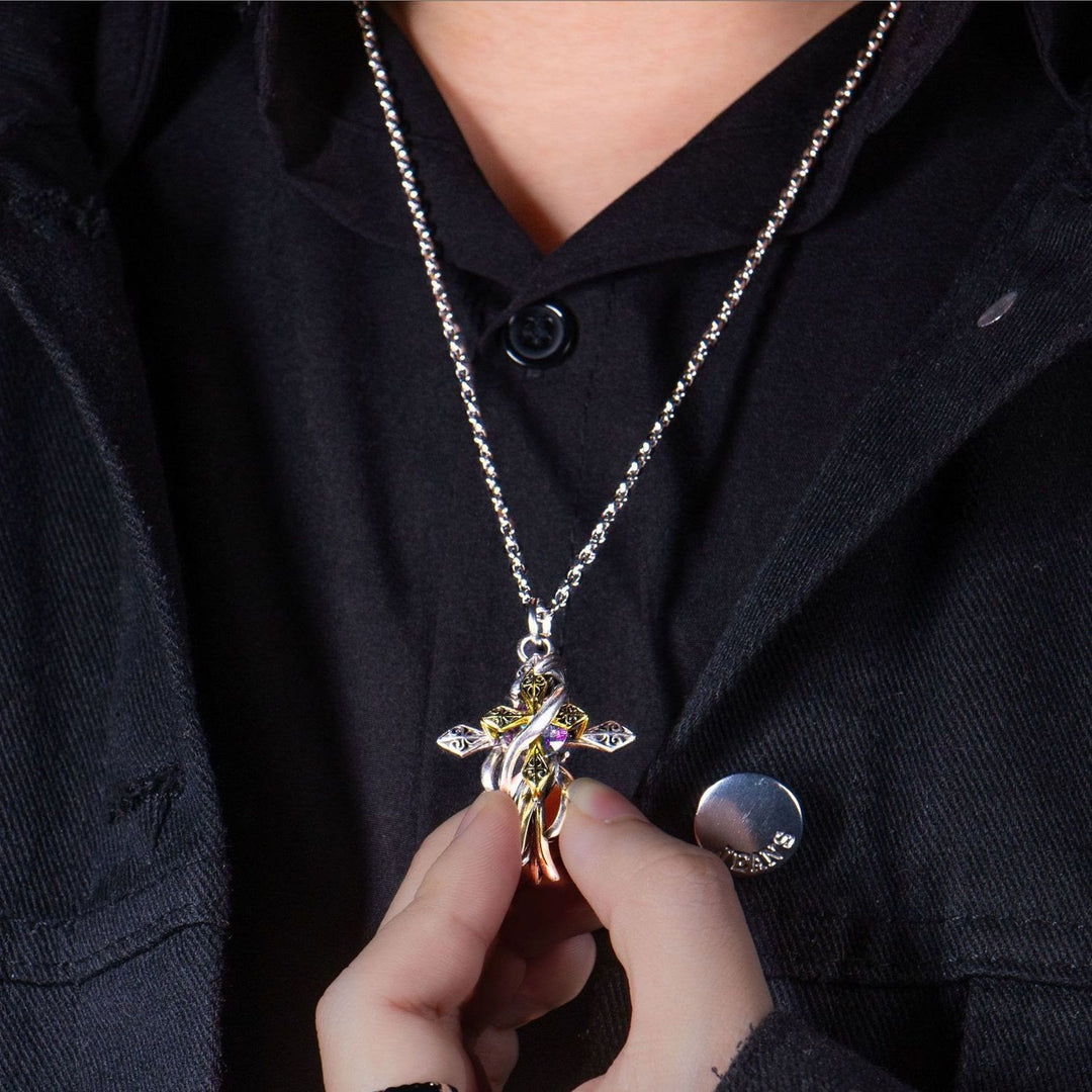 FREE Today: Two-Tone Design Cross Necklace - image 1