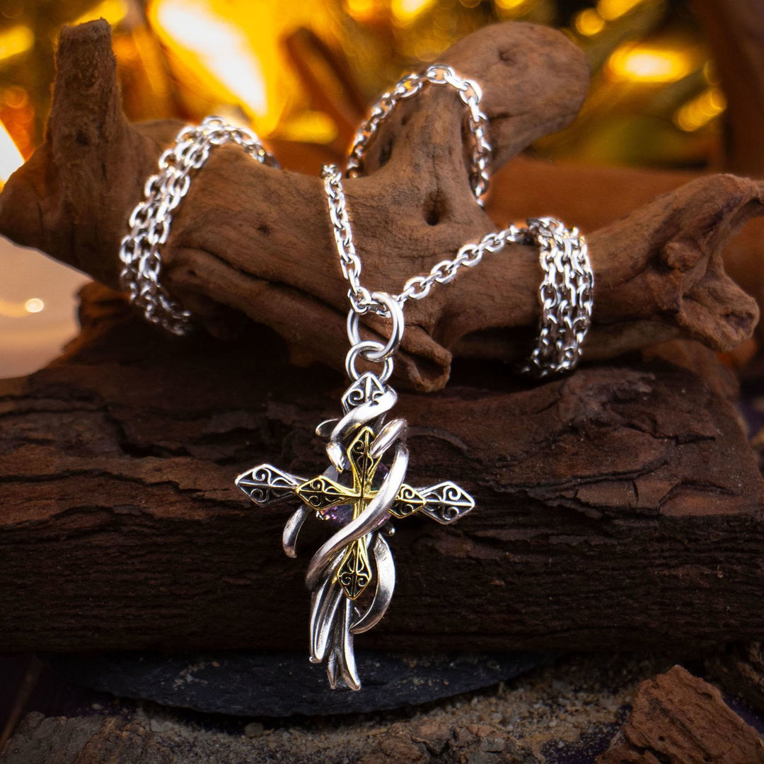 FREE Today: Two-Tone Design Cross Necklace - image 4