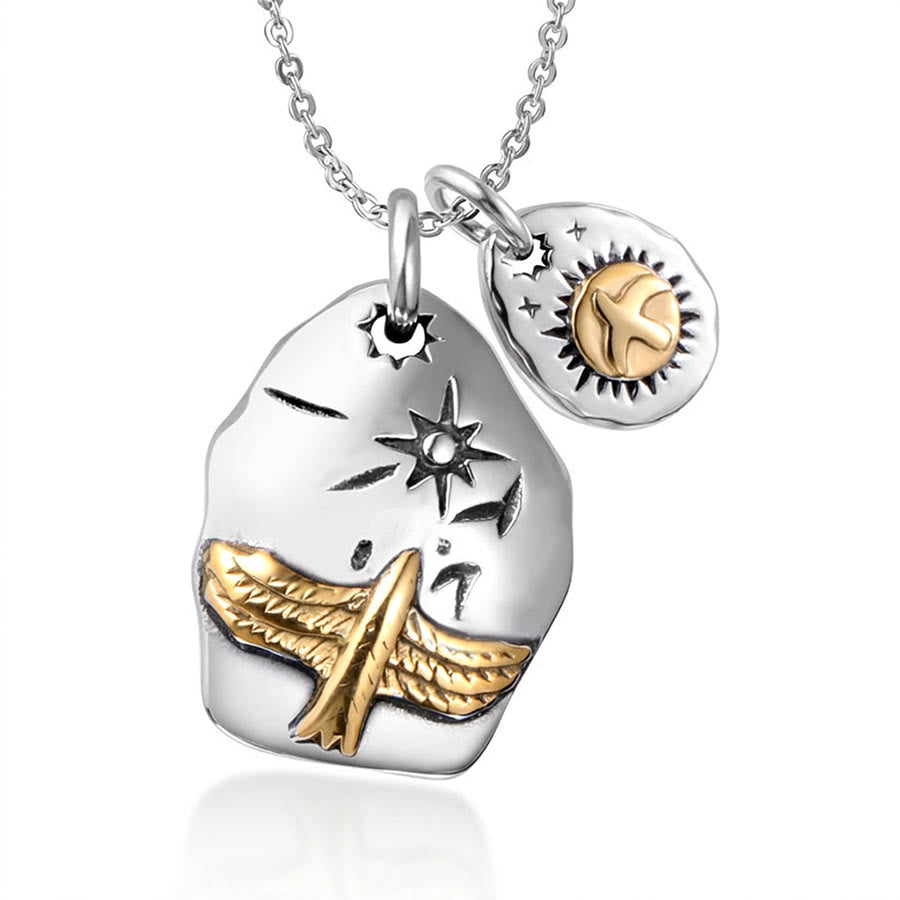 FREE Today: Flying Eagle Double Leaf Pendant Amulet Necklace - Style 3 - image 14