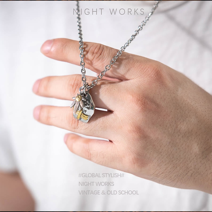 FREE Today: Flying Eagle Double Leaf Pendant Amulet Necklace - image 3
