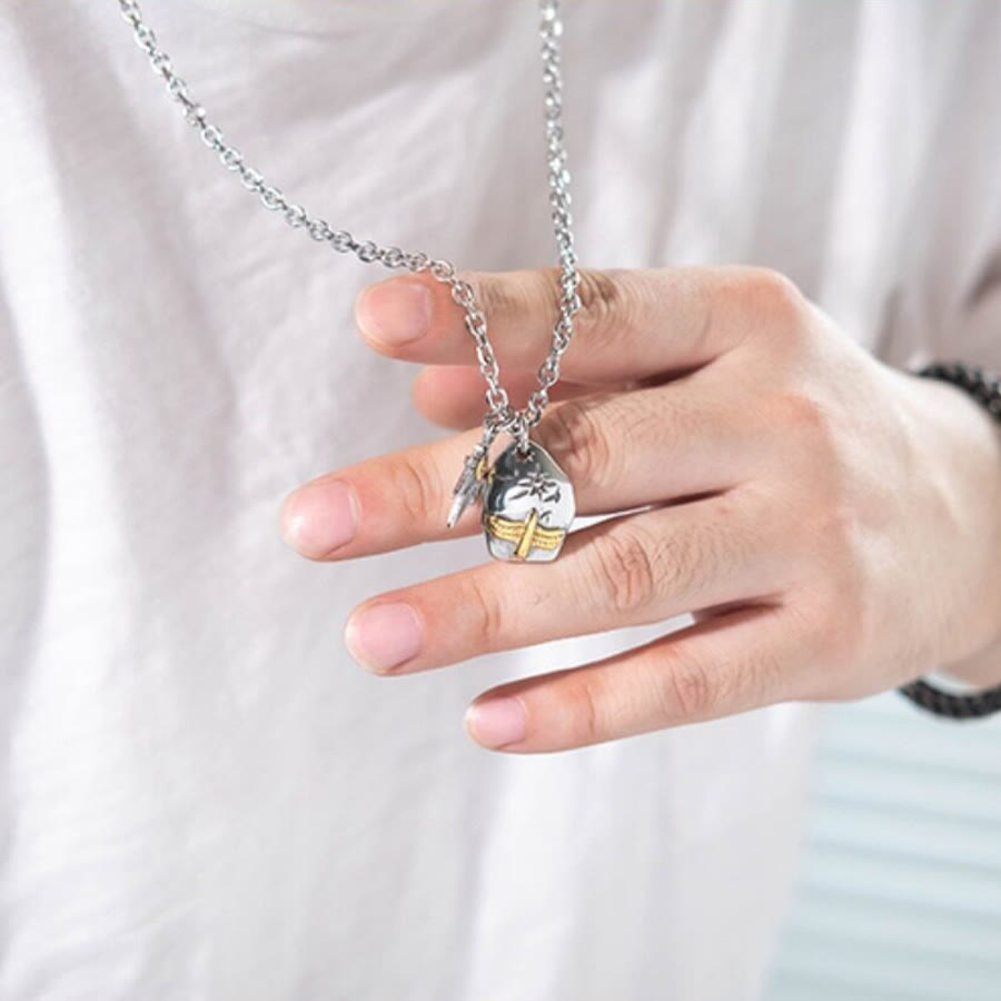 FREE Today: Flying Eagle Double Leaf Pendant Amulet Necklace - image 2