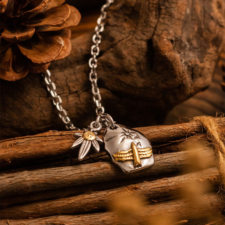 FREE Today: Flying Eagle Double Leaf Pendant Amulet Necklace - image 8