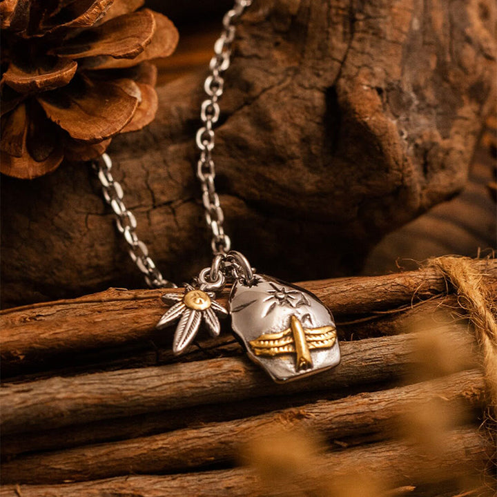 FREE Today: Flying Eagle Double Leaf Pendant Amulet Necklace - image 8