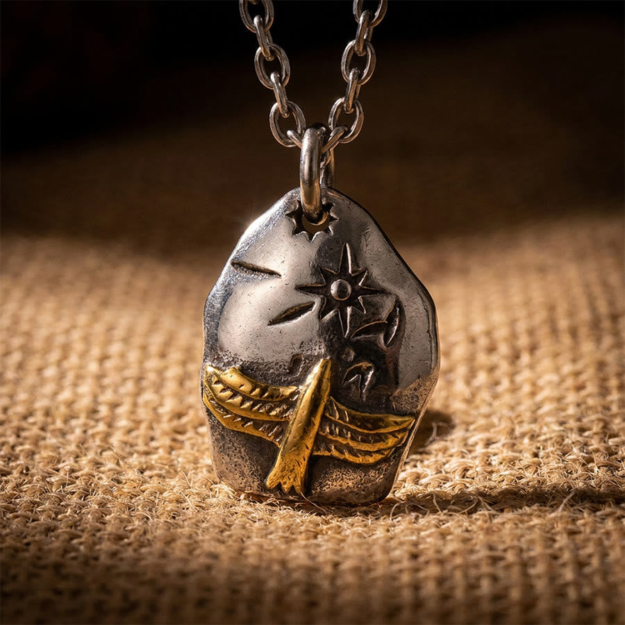FREE Today: Flying Eagle Double Leaf Pendant Amulet Necklace - image 13