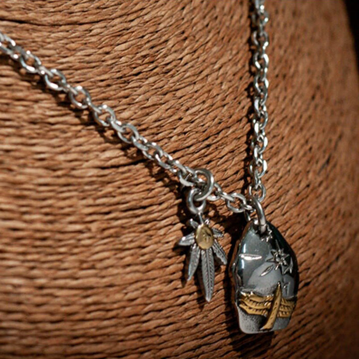 FREE Today: Flying Eagle Double Leaf Pendant Amulet Necklace - image 9