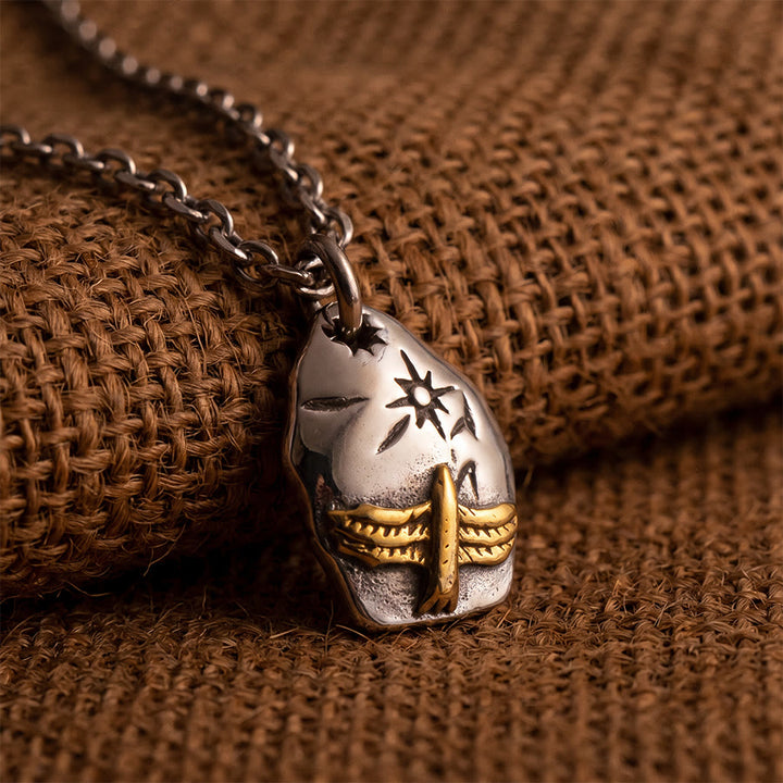 FREE Today: Flying Eagle Double Leaf Pendant Amulet Necklace - image 12