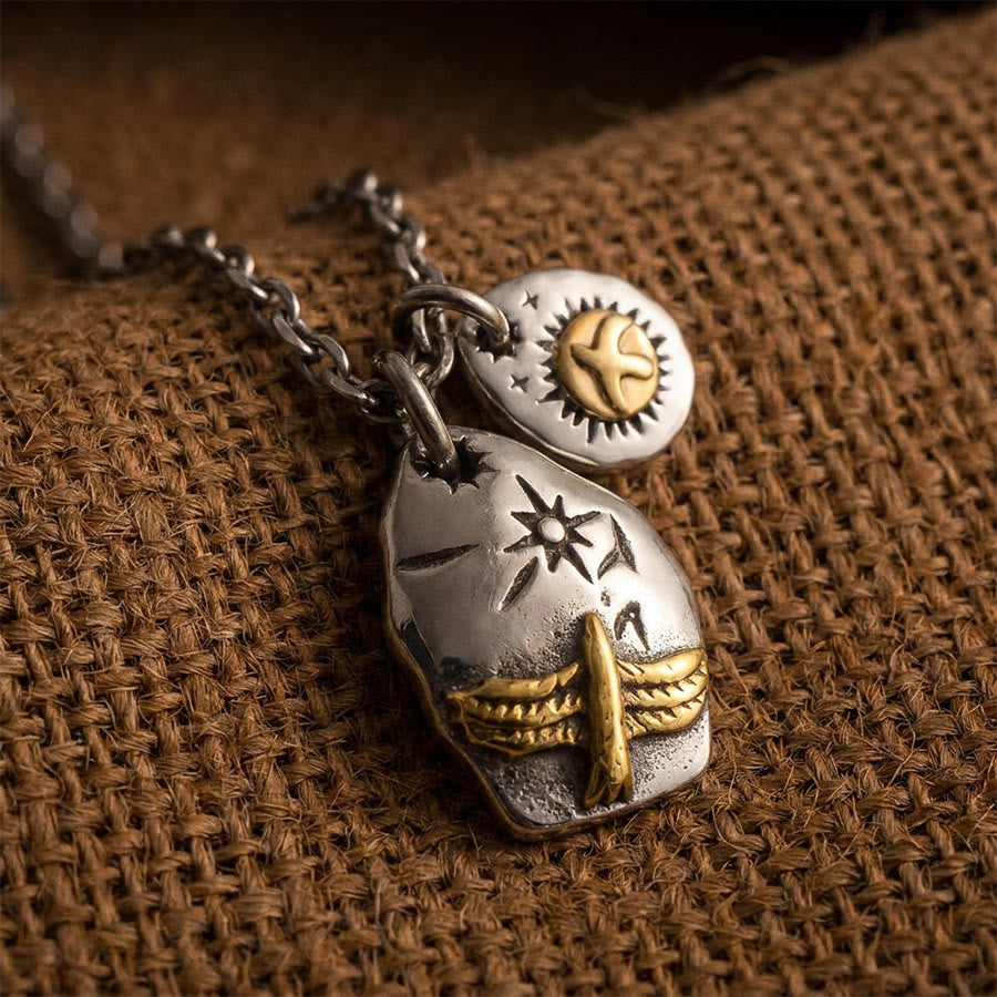FREE Today: Flying Eagle Double Leaf Pendant Amulet Necklace - image 15