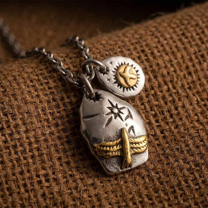 FREE Today: Flying Eagle Double Leaf Pendant Amulet Necklace - image 15
