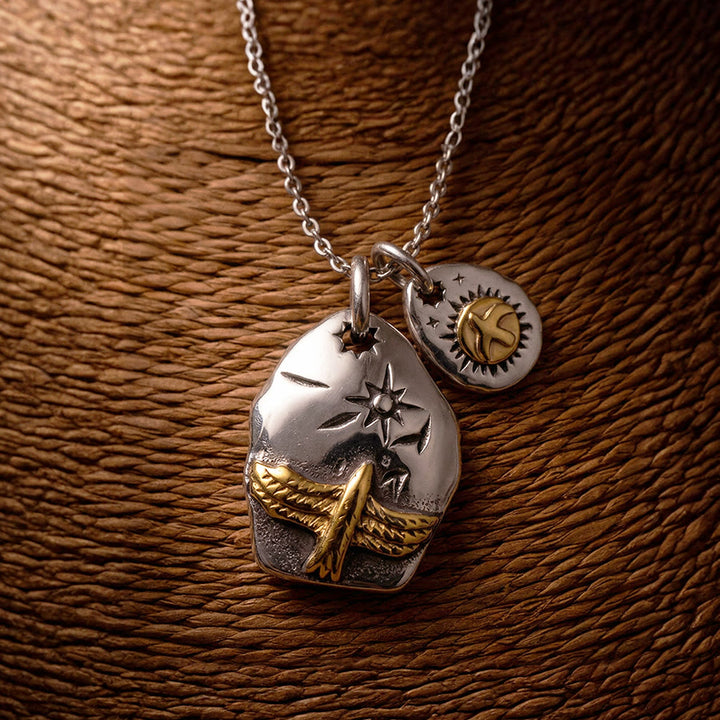 FREE Today: Flying Eagle Double Leaf Pendant Amulet Necklace - image 16