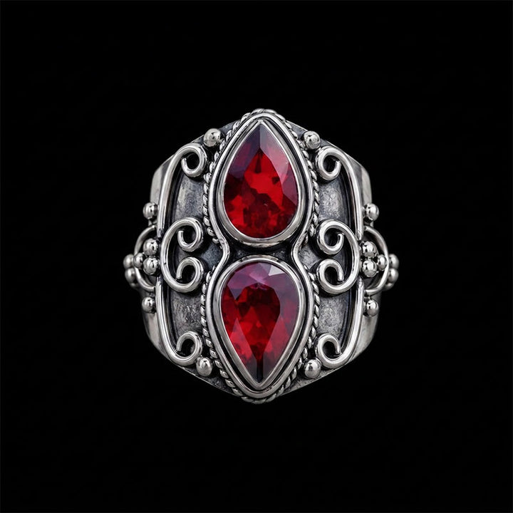 FREE Today: Vintage Boho Pear Red Garnet Alloy Ring - image 2