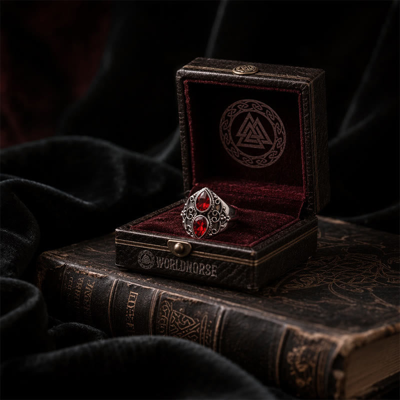 FREE Today: Vintage Boho Pear Red Garnet Alloy Ring - image 4