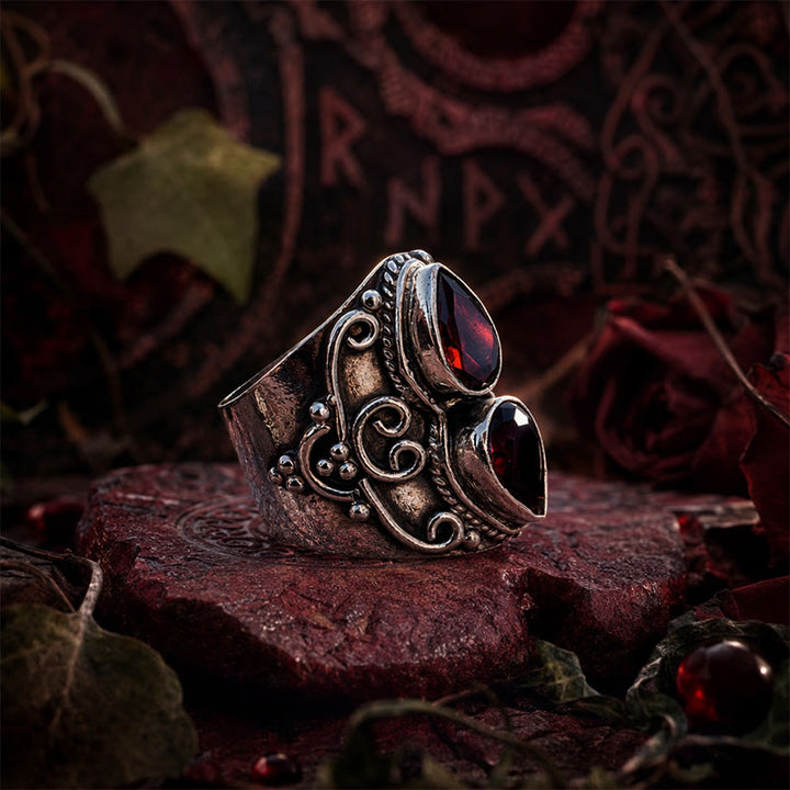 FREE Today: Vintage Boho Pear Red Garnet Alloy Ring - image 7