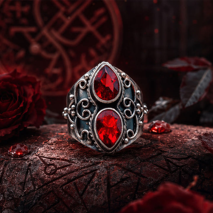 FREE Today: Vintage Boho Pear Red Garnet Alloy Ring - US 10 - image 0