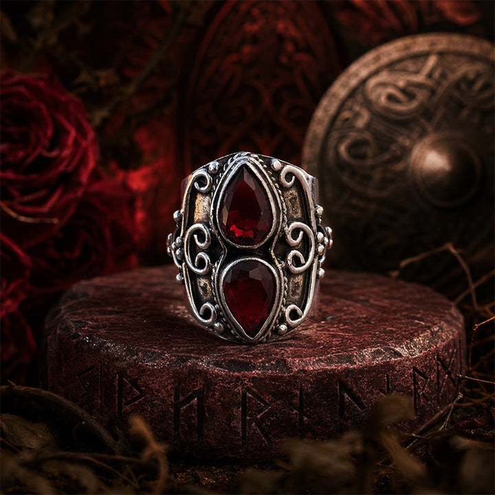 FREE Today: Vintage Boho Pear Red Garnet Alloy Ring - image 9