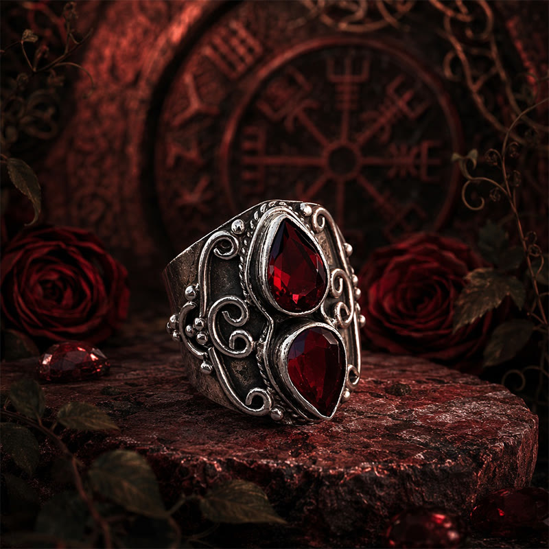 FREE Today: Vintage Boho Pear Red Garnet Alloy Ring - image 10