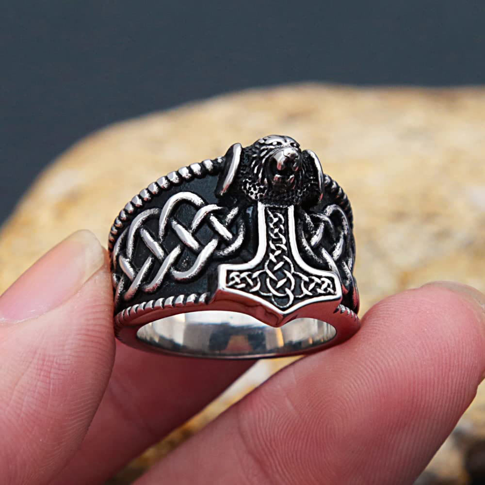 FREE Today: Titanium Steel Viking Mjölnir Thor's Hammer Ring - image 5