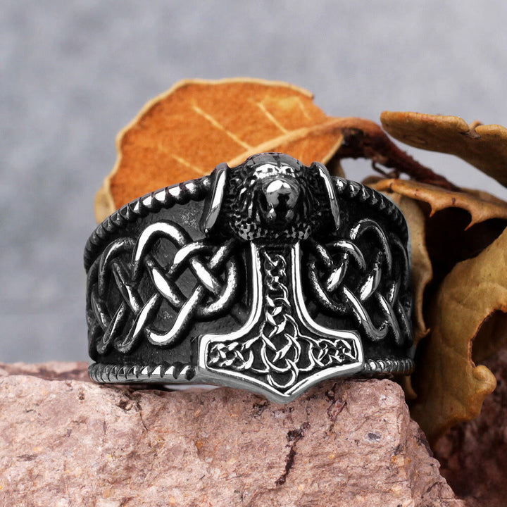FREE Today: Titanium Steel Viking Mjölnir Thor's Hammer Ring - US 13 - image 0