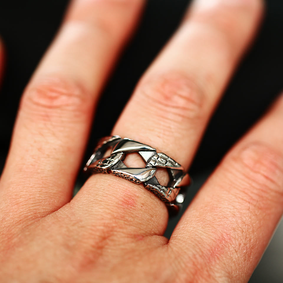 FREE Today: Titanium Steel Openwork Chain Design Ring - image 1
