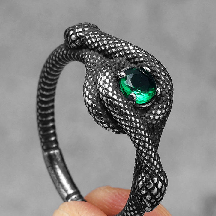 FREE Today: Snake Green Stone Viper Men's Stainless Steel Ring - image 7