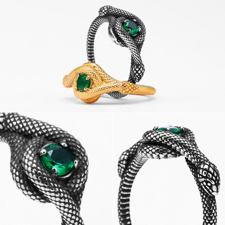 FREE Today: Snake Green Stone Viper Men's Stainless Steel Ring - image 10