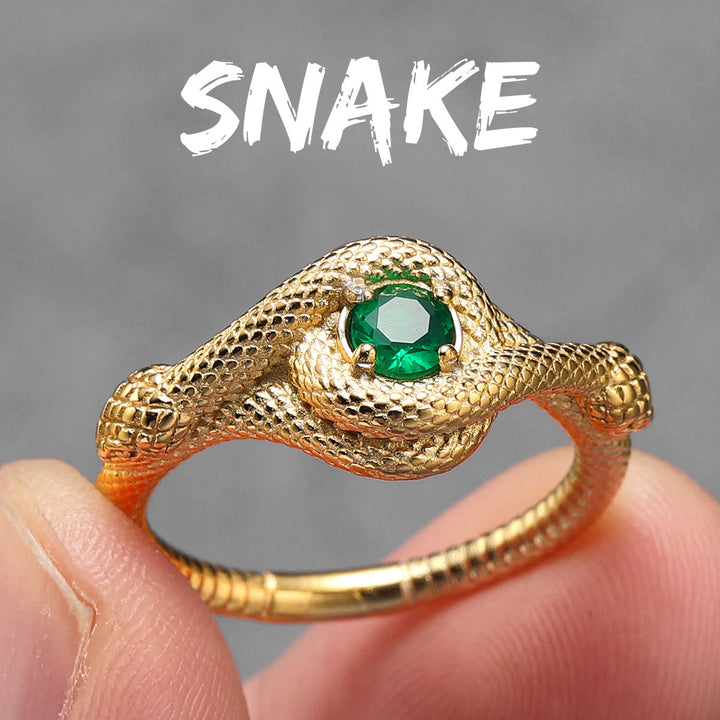 FREE Today: Snake Green Stone Viper Men's Stainless Steel Ring - image 2