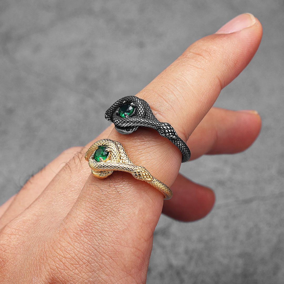 FREE Today: Snake Green Stone Viper Men's Stainless Steel Ring - image 12