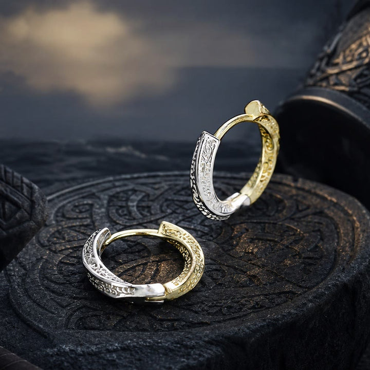 FREE Today: Two-Tone Möbius Strip Pattern Earrings - Golden - image 0