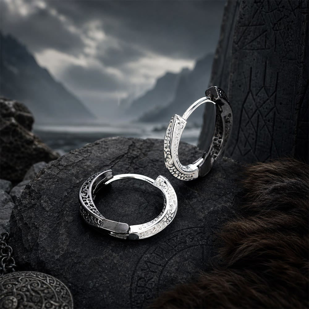 FREE Today: Two-Tone Möbius Strip Pattern Earrings - Black - image 3