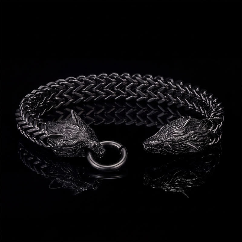 FREE Today: Stainless Steel Wolf Head Viking Bracelet-Fenrir - image 12