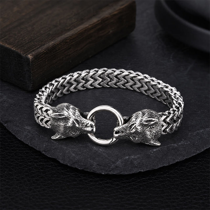 FREE Today: Stainless Steel Wolf Head Viking Bracelet-Fenrir - image 7