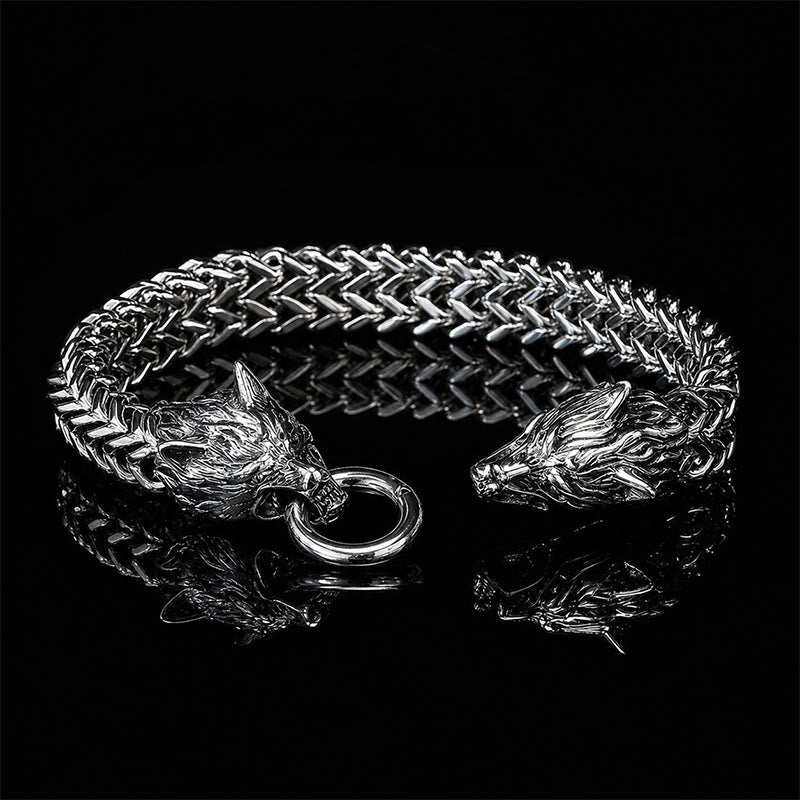 FREE Today: Stainless Steel Wolf Head Viking Bracelet-Fenrir - image 5