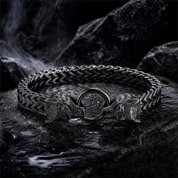 FREE Today: Stainless Steel Wolf Head Viking Bracelet-Fenrir - image 11