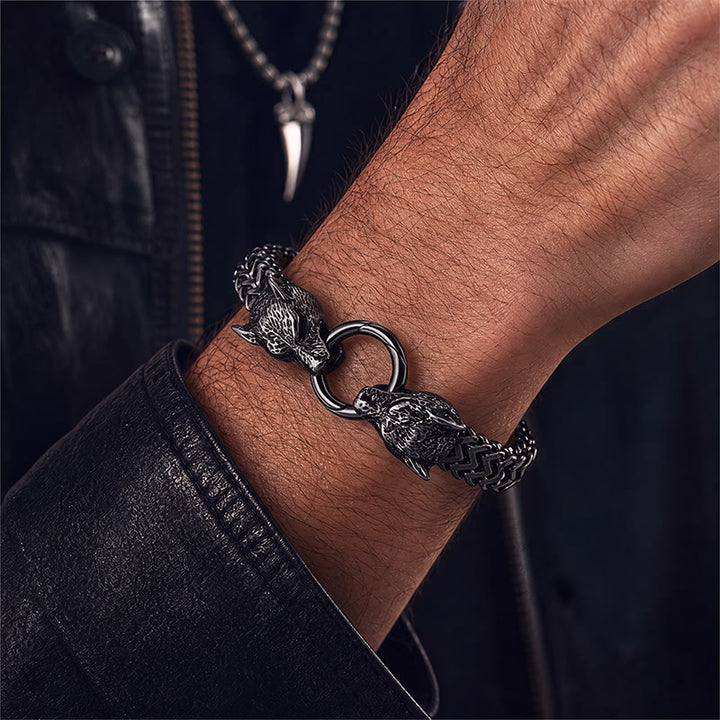 FREE Today: Stainless Steel Wolf Head Viking Bracelet-Fenrir - image 9