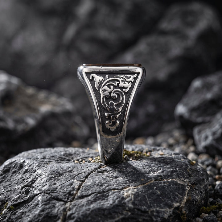 FREE Today: Power & Precision—Tiger Eye Scrollwork Signet Men Ring - image 3