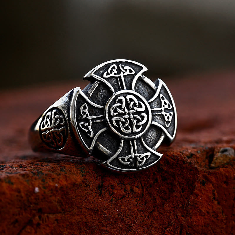 FREE Today: Nordic Viking Cross Celtic Knot Titanium Steel Ring - US 13 - image 0