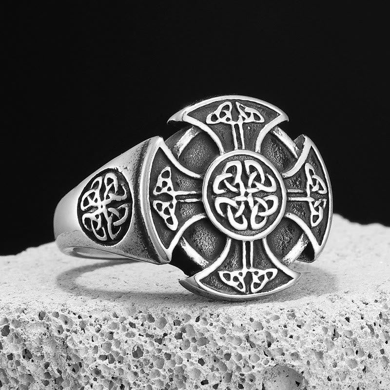 FREE Today: Nordic Viking Cross Celtic Knot Titanium Steel Ring - image 4