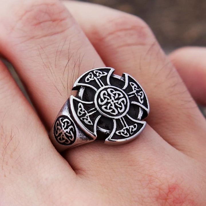 FREE Today: Nordic Viking Cross Celtic Knot Titanium Steel Ring - image 1