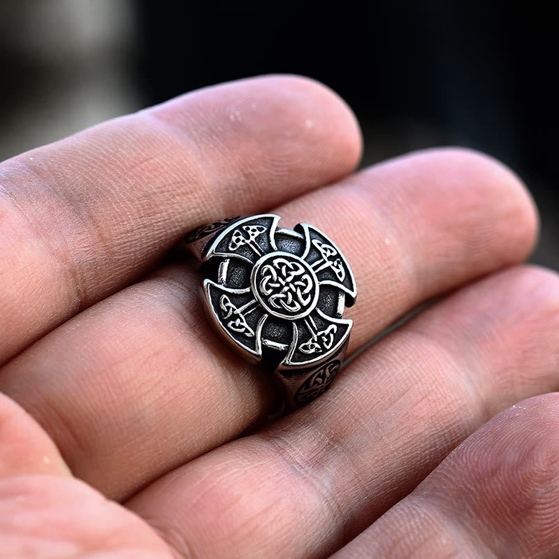 FREE Today: Nordic Viking Cross Celtic Knot Titanium Steel Ring - image 2