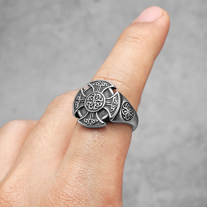 FREE Today: Nordic Viking Cross Celtic Knot Titanium Steel Ring - image 3