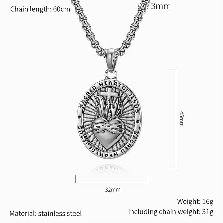 FREE Today: Titanium Steel Sacred Heart of Jesus Pendant Necklace - image 8