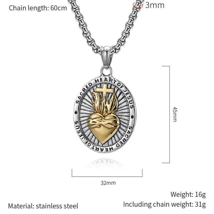 FREE Today: Titanium Steel Sacred Heart of Jesus Pendant Necklace - image 10