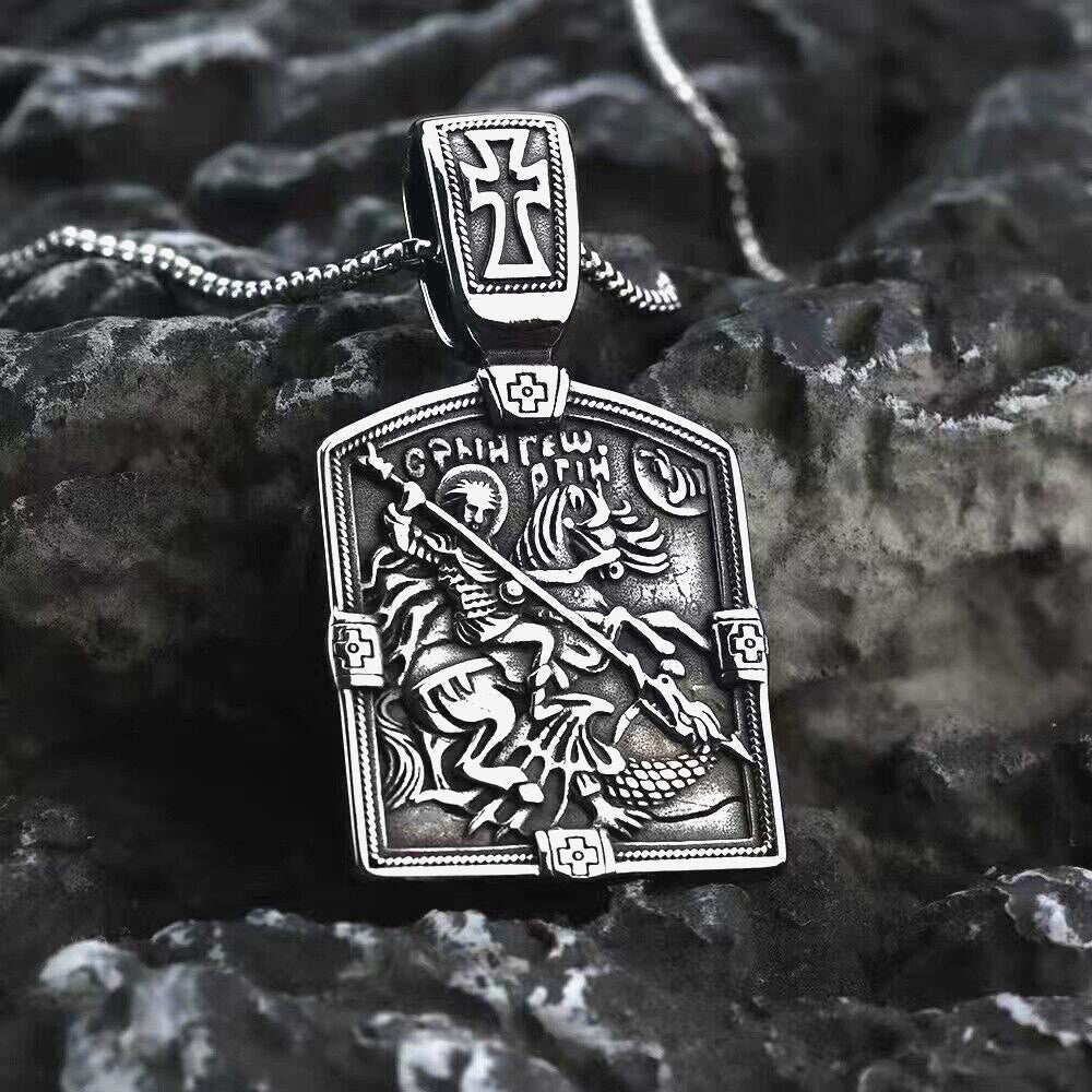 FREE Today: St George Slaying The Dragon Knight Pendant Necklace - image 6