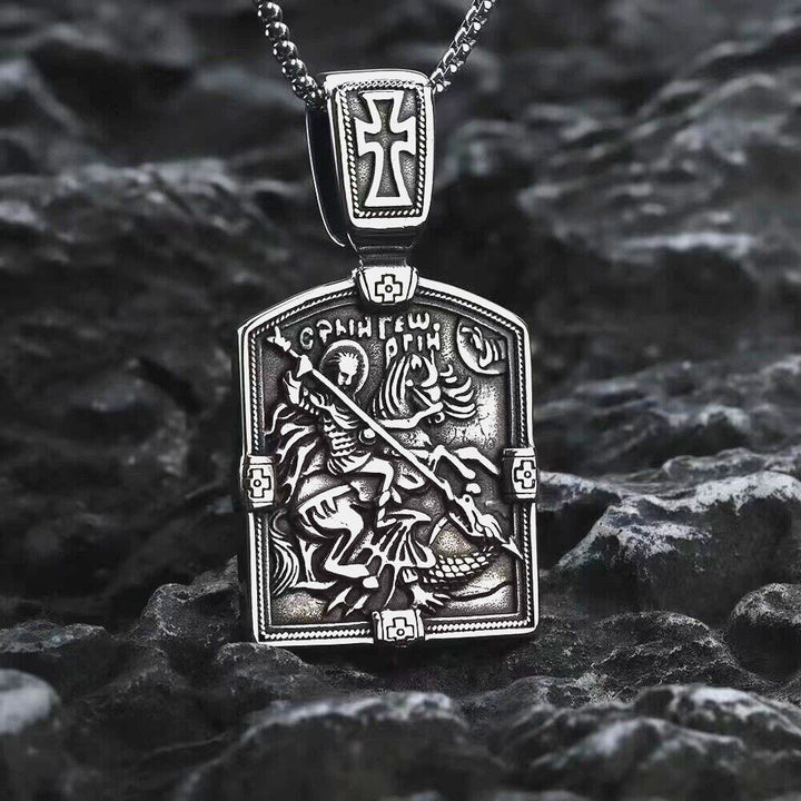 FREE Today: St George Slaying The Dragon Knight Pendant Necklace - image 1
