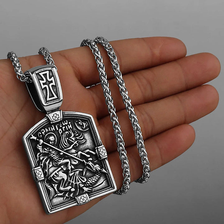 FREE Today: St George Slaying The Dragon Knight Pendant Necklace - image 2