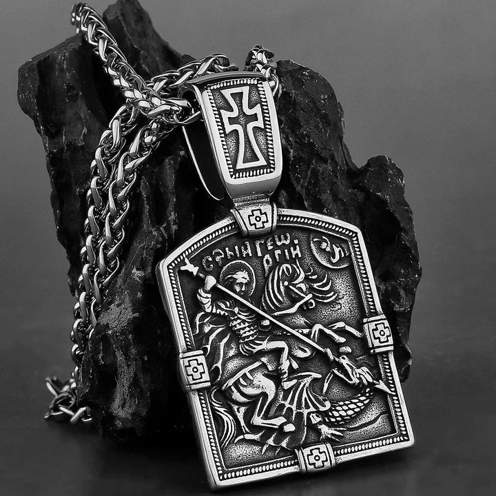 FREE Today: St George Slaying The Dragon Knight Pendant Necklace - image 4