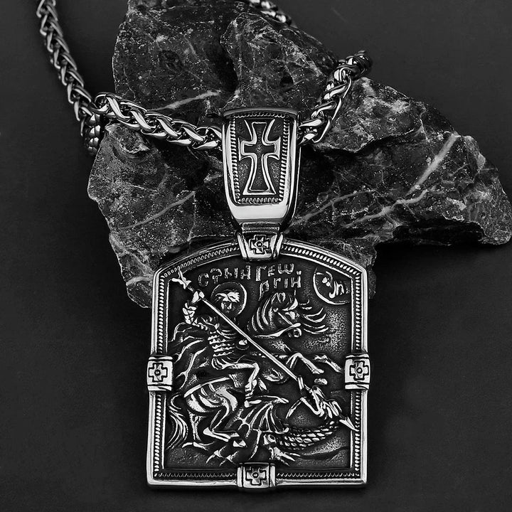FREE Today: St George Slaying The Dragon Knight Pendant Necklace - image 3