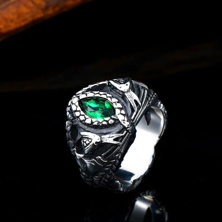 FREE Today: Devils Eye Stainless Steel Green Gemstone Snake Serpent Ring - image 6