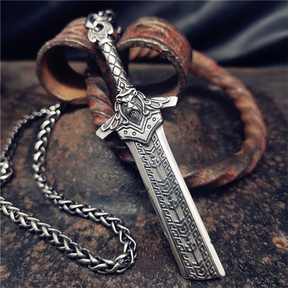 FREE Today: Sword of the Nordic Conquerors-Vintage Viking Broken Sword Pendant Necklace for Men - Sword - image 0