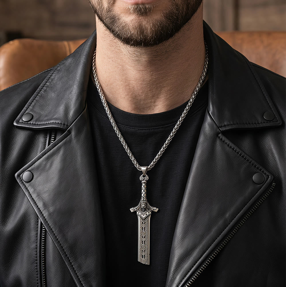 FREE Today: Sword of the Nordic Conquerors-Vintage Viking Broken Sword Pendant Necklace for Men - image 1